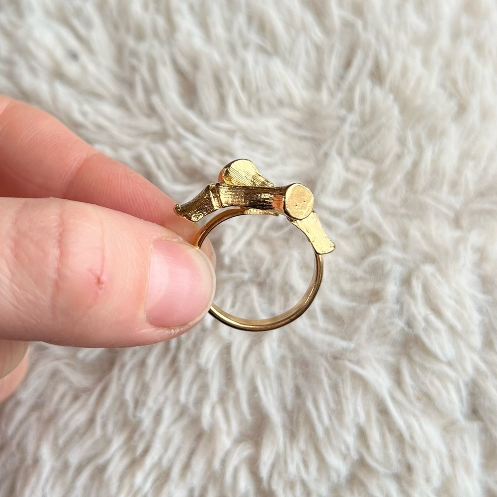Gold Bamboo Ring- Adjustable - Picture 4 of 7
